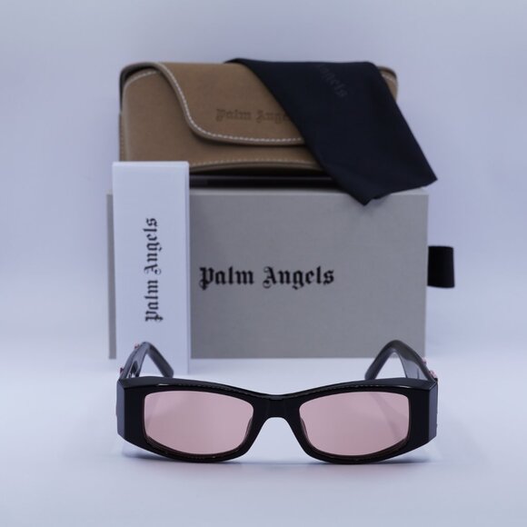 Palm Angels PERI007 ANGEL 1021 Rectangle Sunglasses - Black/Cameo - Picture 3 of 11